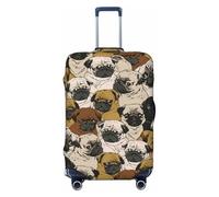 QYUHBNS Imagen De Pug - Copertura elastica per valigia, lavabile, leggera, alla moda (S-XL), Nero , M