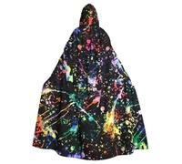 QYUHBNS Mantello unisex con cappuccio con stampa colorata a vernice, per carnevale, feste, cosplay