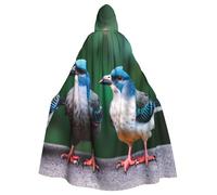 QYUHBNS Mantello unisex con cappuccio con stampa di due uccellini, per carnevale, feste, cosplay
