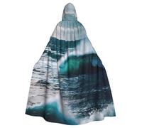 QYUHBNS Mantello unisex con cappuccio, stampa panoramica dell'acqua di mare, per carnevale, feste, cosplay
