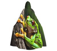 QYUHBNS Mantello unisex con cappuccio, stampa ranocchia, per carnevale, feste, cosplay