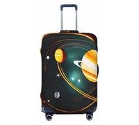 QYUHBNS Solar System Jupiter Saturn Print - Copertura elastica per valigia, lavabile, leggera, alla moda (S-XL), Nero , L