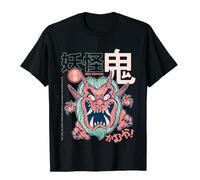 QYUIPEXE Red Demon Anime Manga Japanese Cotton Men T Shirt Black S