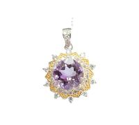 QYVHGJUAB Collana con ciondolo in giada ametista naturale for donna, argento S925 pietra preziosa viola, collana autentica del tesoro dello yoga