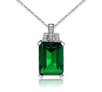 QYYZTHX 925 Gioielli in Argento Set per Donne Orecchini ad Anello Smeraldo collanace Oro Color gioielleria di Gioielli da Sposa