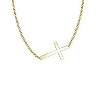 QYYZTHX 925 Sterling Silver Tiny Cross Collana per Donne Girocollo Laterale Cambia Personalizzata Personalizzata per i Suoi pregiudizi