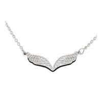 QYYZTHX Accessori per Ragazze Ala in Argento Sterling Brillante con zirconi - Collana con Ciondolo con Ali Delicate, collane con Angeli per Donne Regali di San Compleanno
