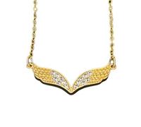 QYYZTHX Accessori per Ragazze Ala in Argento Sterling Brillante con zirconi - Collana con Ciondolo con Ali Delicate, collane con Angeli per Donne Regali di San Compleanno