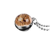 QYYZTHX Accessori per Ragazze Argento Sterling 925 per Donne e Uomini, Universo Spazio Pianeta Collane Ciondolo a Sfera di Vetro su Due Lati, Saturno Oro, Collana del Solare,
