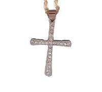 QYYZTHX Accessori per Ragazze da Donna, Gioielli cristiani con crocifisso in abbagliante in Argento Sterling 925, Collana con Croce con Il Compleanno di Gesù