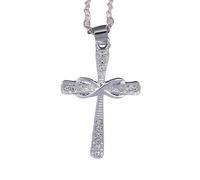 QYYZTHX Accessori per Ragazze da Donna, Gioielli cristiani con crocifisso in abbagliante in Argento Sterling 925, Collana con Croce con Il Compleanno di Gesù