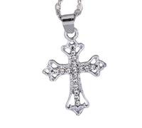 QYYZTHX Accessori per Ragazze da Donna, Gioielli cristiani con crocifisso in abbagliante in Argento Sterling 925, Collana con Croce con Il Compleanno di Gesù