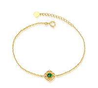QYYZTHX Argento 925 Gioielli Set per Donne con Gemme smeraldi a Pendente a Pendente Braccialetti ad Anello per Fascino Lady Wedding Regalo