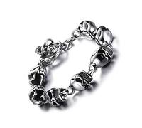 QYYZTHX Braccialetti per Uomo Braccialetto Donne retrò Braccialetto Multi Cranio per Uomini personalità Rock Punk Party Wrist Accessori