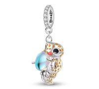 QYYZTHX Chameleon Dangle Charm Moonstone Insect Genuine 925 Sterling Silver Compatible with Bracelet