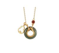 QYYZTHX Collane a Sospensione per Gemme di Gemme di Giada Naturale per Donne in Oro Diamanti Gioielli squisiti Dono di Collana per Donne