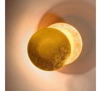 QYYZTHX Lampada da Parete a LED da 12 W Lampada da Parete per Interni Dorata Lampada lunare Moderna Lampada da Comodino Girevole a Luce Bianca Calda Lampada da Parete Regolabile con Eclissi lunare