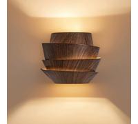 QYYZTHX Lampada da Parete a LED Effetto Legno Lampada da Parete per Interni con Effetto Luce Illuminazione da Comodino a 2 Fiamme su e Giù per Scale Lampada da Parete illuminata per Soggiorno Lampada
