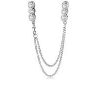 QYYZTHX Safety Chain Clip Charm Genuine 925 Sterling Silver Compatible with Reflexions Bracelet Reflections