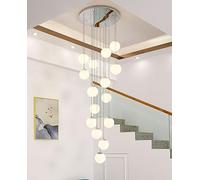 QYYZTQY 15 Sfere lampadari della Scala per soffitti Alti con soffitti in Oro Lungo a Sospensione Lumo glassati in Vetro Blotta di Vetro Cromo Cromo secolo Mid Secolo Moderna Lampada sospesa per Il