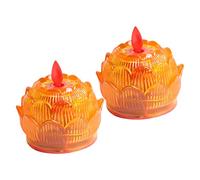 QYYZTQY 2 Pezzi Candele a Batteria Senza Fiamma Lampada a Candela batterie Lume di Candela Cinese Decorazione Fiore di Loto Candele a Batteria Luci di Candela per Feste Luci di Candela per Feste