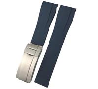 QYYZTQY 20mm 21mm End Curved Bubbe Watchband Adatto per GMT Deep Sea Dweller Explorer 2 Strap di Orologio in Silicone