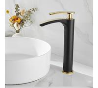 QYYZTQY Abbaccante per la Cascata per la Cascata di Rame Full wabertbasin bacini a Bacino Calda Rubinetto, Alto Stile Oro Nero