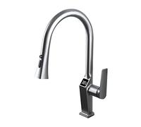QYYZTQY Arco Elevato con spruzzatore a tiro Verso Il Basso, Rubinetto del lavandino in Ottone, Doppia modalità d'Acqua, Moderno Facile Accesso alla Cucina Ideale per Uso Domestico e Commerciale