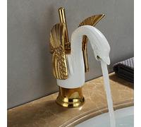 QYYZTQY Basino Europeo Europeo Caldo e Freddo Walette Vintage Vintage Full Antique Basin Golden Faucet Swan, Swan Oro (Bacino Undercounter)