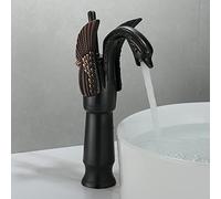 QYYZTQY Basino Europeo Europeo Caldo e Freddo Walette Vintage Vintage Full Antique Basino Undercounter Bacino Golden Swan, Cigno Antico Nero (Bacino da controsoffitto)
