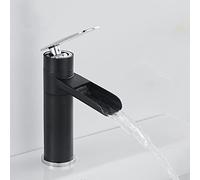 QYYZTQY Basino Solido, Caldo e Freddo ° rotabile, Manico Singolo Bagaglio a Cascata Corta, Nero, per Rubinetto cucine Cucina soffione
