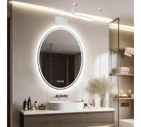 QYYZTQY Bathroom Mirror Lamp Waterproof Long Rotatable Interior Acrylic Iron Wall Creative Nordic Decoration for Living Room Bedroom (53cm,Black White Light)