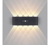 QYYZTQY Battery Powered Light with Motion Sensor Lamp Up And Down Indoor USB Rechargeable Wall Black for Bedroom Hallway Stairway (Warm Light,6W)