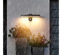 QYYZTQY Black Outside Lamp with Motion Sensor IP65 Waterproof Wall ° Rotatable Aluminium Minimalist Rectangular for Garden Terrace Corridor (30cm,Warm Light)