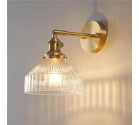 QYYZTQY Braccio oscillante Nordico Vetro Regolabile in Vetro E26/ Tavolo da toeletta da Paralume Trasparente Adatto per Il Comodino da Bagno Decorazione per casa Lampada da Parete