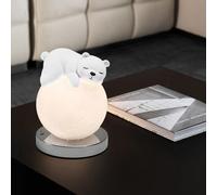 QYYZTQY Carina da Tavolo da Tavolo per Animali con Coniglio Distallo Piccolo Tavolo Rotondo per Bambini Lampada per Bambini Bear Pink Night Moon Globe Lampada da Comodino per Bambini per Bambini