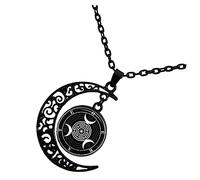 QYYZTQY Collana con Ciondolo a Forma di Luna per Donna, Ornamento per Il Collo di Tendenza per Adolescenti, Elegante con Perline Unico