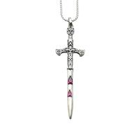 QYYZTQY Collana con Spada Europea in Argento Sterling 925 per Donna, Squisito Ciondolo con Spada in di Sangue - Collana con pugnale per Uomo, Collana con Spada maestra per Regali di Natale di