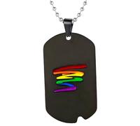 QYYZTQY Collana Trans in Argento Sterling 925 per Unisex, Collane con Pendente a Barra Verticale Arcobaleno Gay Pride Girocollo Arcobaleno Orgoglio lesbico, Collana bisessuale, Collana Transgender,