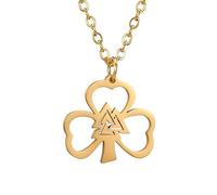 QYYZTQY Collane per Il Giorno di San Patrizio in Argento Sterling 925 per Donne e Uomini, Collana con Ciondolo con Simbolo di San Patrizio Trifoglio Portafortuna con Tre Foglie e Cuore con Nodo della