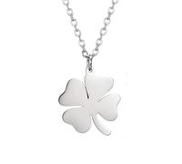 QYYZTQY Collane per Il Giorno di San Patrizio in Argento Sterling 925 per Donne e Uomini, Collana con Ciondolo con Simbolo di San Patrizio Trifoglio Portafortuna con Tre Foglie e Cuore con Nodo della