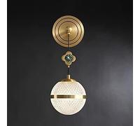 QYYZTQY Copper Brass Industrial V-intage Luxury 12cm Globe Drop Fixture Bedroom Corridor Light Retro Crystal Glass Sphere Wall Lamp, Chandelier