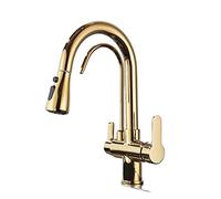 QYYZTQY Cucina Nero Opaco Tira Fuori Acqua Spray Filtro per Rubinetto Sinish Mixer Intelligente Durevole e Elegante (Tipo A Oro)