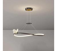 QYYZTQY Dimming LED Butterfly Gold 1 Anello Black Lineare Linea Rotondo Light Contemporary Dining Bidelier per Soggiorno Cucina in Piega, 3000k/4000k/6000K