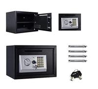 QYYZTQY Drop Box SafeBox per casa, Sicurezza Elettronica Safe con Tastiera Digitale ed Emergenza Chiave overide, ignifugo e impermeabile/nero/16L