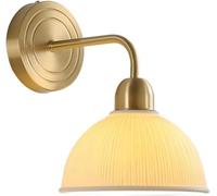 QYYZTQY E26/E27base appliquestra per vanità da Bagno Moderno con sfumatura in Ceramica Bianca murale Oro per Illuminazione per Interni per la Camera da Soggiorno della Camera da Letto del corridoio