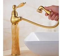 QYYZTQY Giade Naturale Francese Estraibile Tutto Il Bacino da Bagno in Rame Rubinetto a Prova di Splash Caldo e Freddo, Tipo A, Topazio, Alto Stile