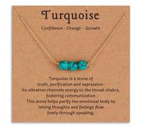 QYYZTQY Gold Plated Handmade Natural Crystal Healing | Black Tourmaline, Moonstone, Turquoise, Peridot, Carnelian, Citrine, Rose Quartz, Green Aventurine Pendants Jewelry for Girls