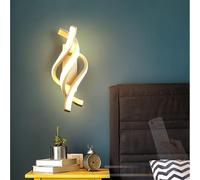 QYYZTQY Indoor Linear Light with Remote Control 2700K-6500K Dimmable Wall Lamp Spiral Acrylic Creative Decoration for Bedroom Living Room (Black)