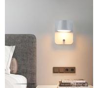 QYYZTQY Interior with Lamp Adjustment Brightness Wall Aluminium Acrylic Rotatable Geometric for Kitchen Bedroom Living Room (Black Rectangle,White Light)